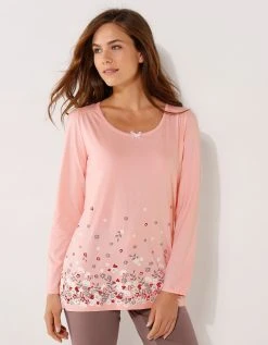 Blancheporte Tee-shirt Imprimé Fleurs - Manches Longues