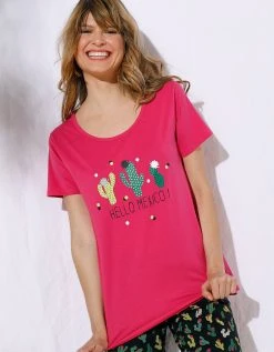 Blancheporte Pyjama Court Manches Courtes Motifs « Cactus » - Avec Pochon Assorti 2 Blancheporte Pyjama Court Manches Courtes Motifs « Cactus » - Avec Pochon Assorti -Blancheport en ligne 703698 C01 zoomx vue3