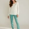 Blancheporte Tee-shirt De Pyjama Manches Longues Imprimé Placé Fleurs