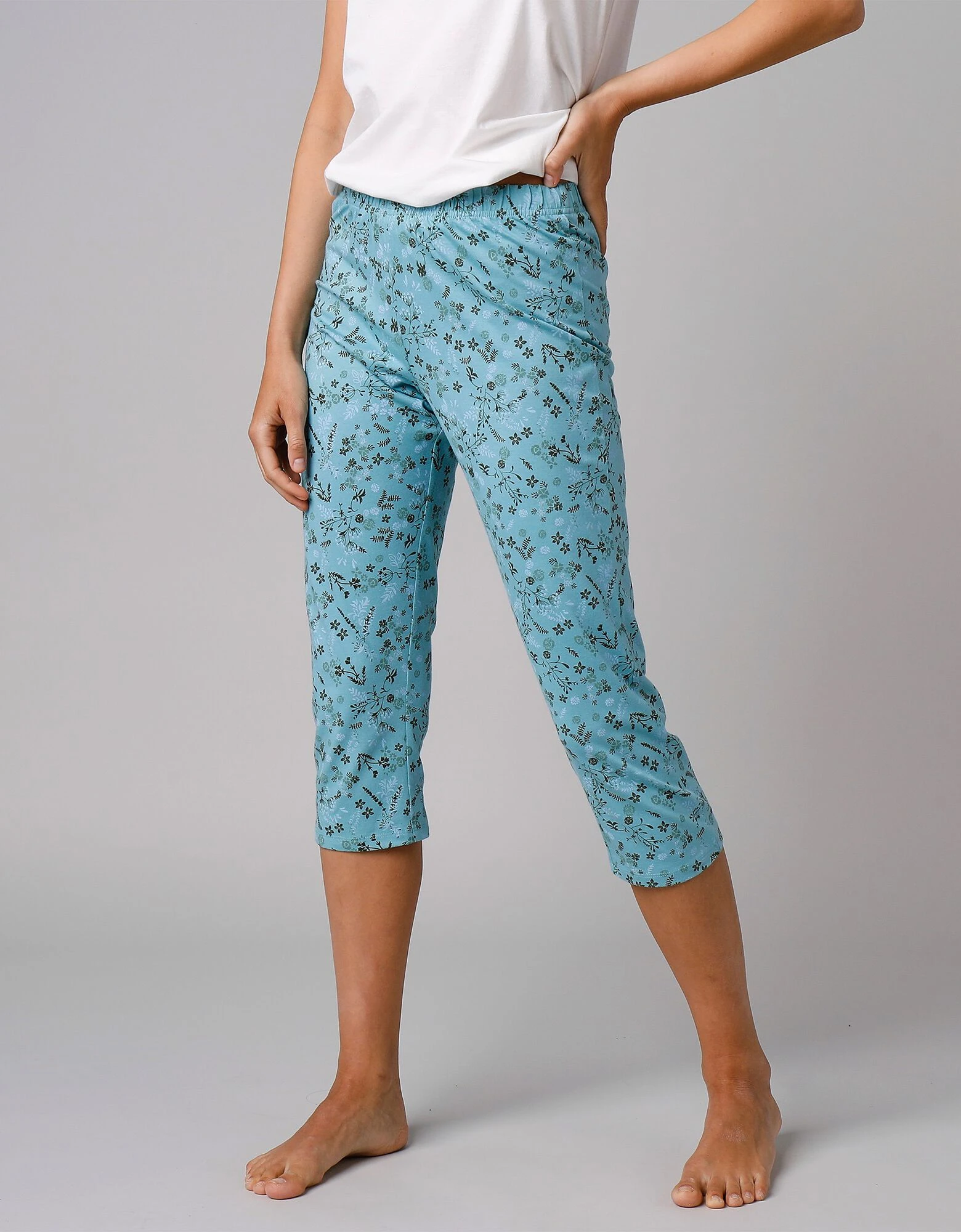 Pantacourt de pyjama imprimé fleurs Blancheporte Pantacourt De Pyjama Imprimé Fleurs -Blancheport en ligne