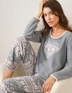 Blancheporte Pyjama Maille Polaire Manches Longues Imprimé Coeur 4 Blancheporte Pyjama Maille Polaire Manches Longues Imprimé Coeur -Blancheport en ligne 703713 C00 zoomx vue5