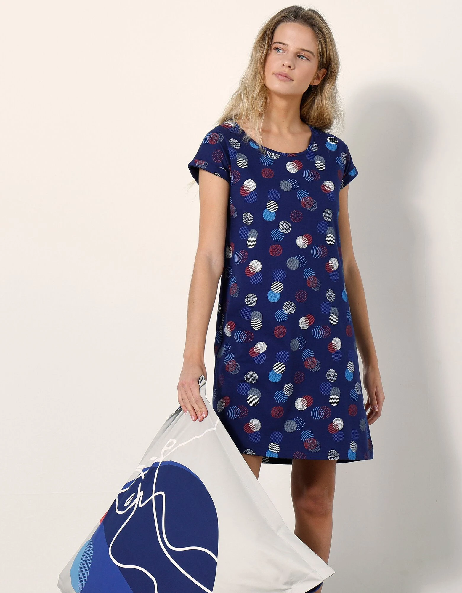 Chemise de nuit courte imprimée Arty Blancheporte Chemise De Nuit Courte Imprimée Arty -Blancheport en ligne