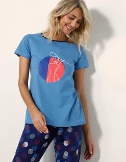 Blancheporte Pyjama Pantacourt Imprimé Arty -Blancheport en ligne 703722 C01 zoomx vue4