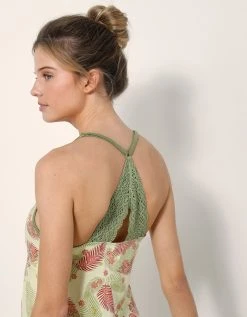 Blancheporte Nuisette Dos Macramé Imprimé Eglantine - Coton Modal -Blancheport en ligne 703726 C01 zoomx vue3