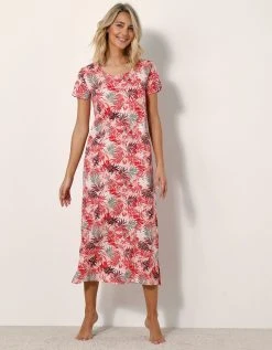 Blancheporte Chemise De Nuit Longue Imprimée - Coton Modal -Blancheport en ligne 703739 C01 zoomx vue5