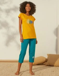 Blancheporte Tee-shirt De Pyjama En Coton Manches Courtes - Uni Tropical -Blancheport en ligne 703741 C00 zoomx vue5