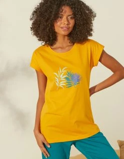 Blancheporte Tee-shirt De Pyjama En Coton Manches Courtes - Uni Tropical -Blancheport en ligne 703741 C00 zoomx vue6