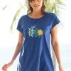 Blancheporte Tee-shirt De Pyjama En Coton Manches Courtes - Uni Tropical
