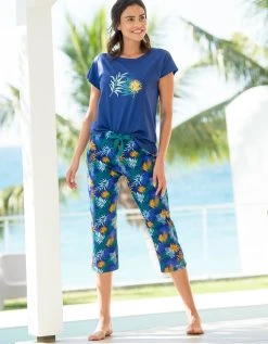 Blancheporte Tee-shirt De Pyjama En Coton Manches Courtes - Uni Tropical -Blancheport en ligne 703741 C01 zoomx vue3