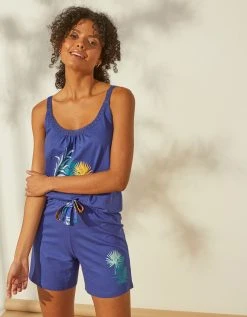 Blancheporte Short De Pyjama En Coton - Uni Tropical 4 Blancheporte Short De Pyjama En Coton - Uni Tropical -Blancheport en ligne 703743 C01 zoomx vue5