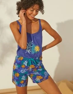 Blancheporte Short De Pyjama En Coton - Imprimé Tropical 4 Blancheporte Short De Pyjama En Coton - Imprimé Tropical -Blancheport en ligne 703744 C00 zoomx vue5