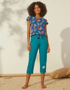 Blancheporte Pantacourt De Pyjama En Coton - Uni Tropical 4 Blancheporte Pantacourt De Pyjama En Coton - Uni Tropical -Blancheport en ligne 703745 C02 zoomx vue5