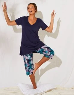 Blancheporte Pyjama Avec Pantacourt Imprimé Tropical