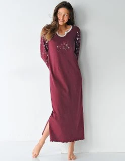 Blancheporte Chemise De Nuit Imprimée Fleurs - Manches Longues