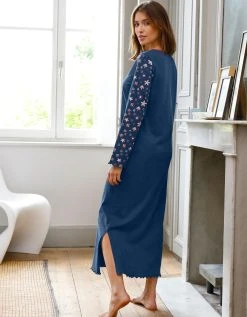 Blancheporte Chemise De Nuit Imprimée Fleurs - Manches Longues -Blancheport en ligne 703796 C02 zoomx vue3