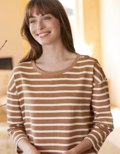 Blancheporte Chemise De Nuit Molleton Rayé Fluide 2 Blancheporte Chemise De Nuit Molleton Rayé Fluide -Blancheport en ligne 703798 C01 zoomx vue3