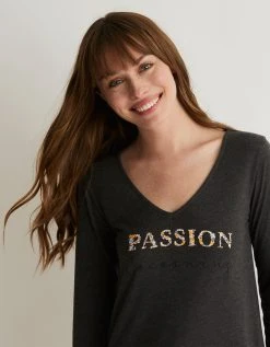 Blancheporte Tee-shirt Pyjama Manches Longues Imprimé "passion Cocooning"