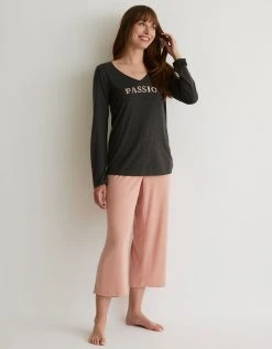 Blancheporte Tee-shirt Pyjama Manches Longues Imprimé "passion Cocooning" -Blancheport en ligne 703810 C01 zoomx vue4