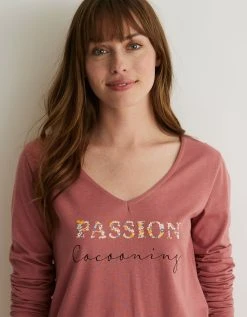 Blancheporte Tee-shirt Pyjama Manches Longues Imprimé "passion Cocooning" -Blancheport en ligne 703810 C02 zoomx vue3