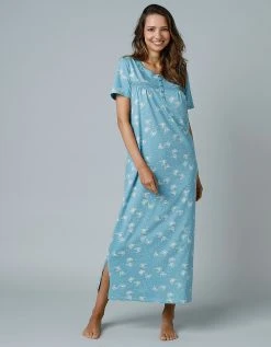 Blancheporte Chemise De Nuit Longue Manches Courtes Imprimée "papillons"