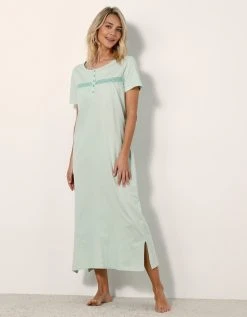 Blancheporte Chemise De Nuit Longue Manches Courtes Unie