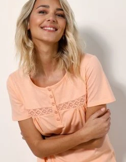 Blancheporte Chemise De Nuit Longue Manches Courtes Unie 2 Blancheporte Chemise De Nuit Longue Manches Courtes Unie -Blancheport en ligne 703822 C03 zoomx vue3