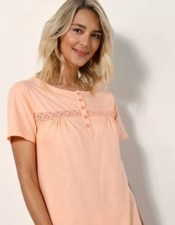 Blancheporte Chemise De Nuit Longue Manches Courtes Unie 4 Blancheporte Chemise De Nuit Longue Manches Courtes Unie -Blancheport en ligne 703822 C03 zoomx vue5