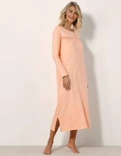 Blancheporte Chemise De Nuit Longue Manches Longues Unie