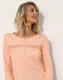 Blancheporte Chemise De Nuit Longue Manches Longues Unie -Blancheport en ligne 703825 C00 zoomx vue5