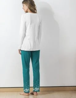 Blancheporte Pantalon Base Imprimée Bucolique - Coton Jersey -Blancheport en ligne 703849 C03 zoomx vue3