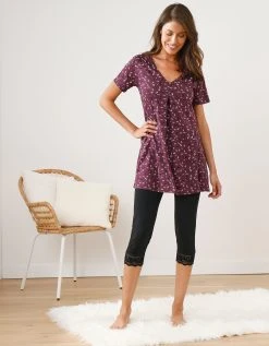 Blancheporte Pyjama Longueur Tunique Imprimé Avec Legging Court 3 Blancheporte Pyjama Longueur Tunique Imprimé Avec Legging Court -Blancheport en ligne 703857 C01 zoomx vue4