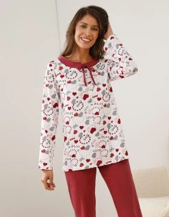 Blancheporte Pyjama Femme Imprimé "coeurs" -Blancheport en ligne 703864 C03 zoomx vue4