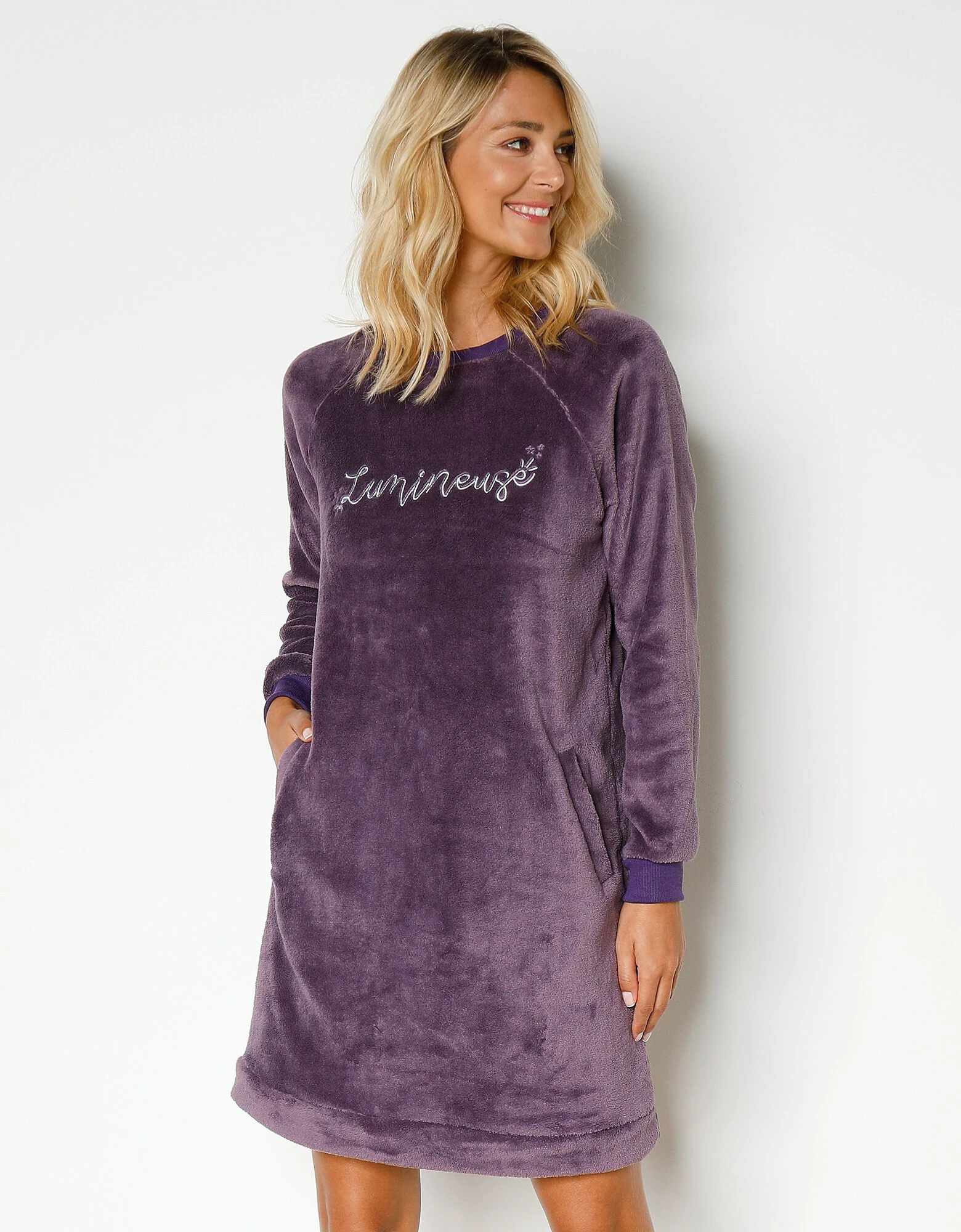 Chemise de nuit manches longues maille polaire "lumineuse" Blancheporte Chemise De Nuit Manches Longues Maille Polaire "lumineuse" -Blancheport en ligne