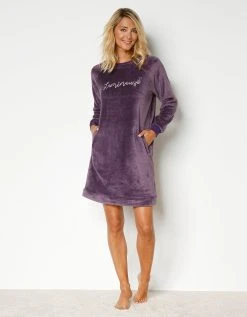 Blancheporte Chemise De Nuit Manches Longues Maille Polaire "lumineuse" 3 Blancheporte Chemise De Nuit Manches Longues Maille Polaire "lumineuse" -Blancheport en ligne 703893 C01 zoomx vue4