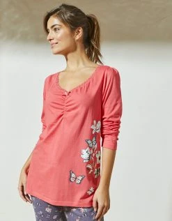 Blancheporte T-shirt Pyjama Manches Longues Imprimé Placé Papillons