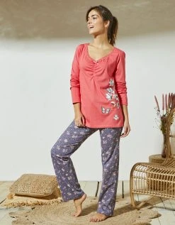 Blancheporte T-shirt Pyjama Manches Longues Imprimé Placé Papillons -Blancheport en ligne 703913 C04 zoomx vue6