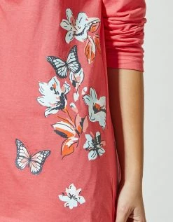 Blancheporte T-shirt Pyjama Manches Longues Imprimé Placé Papillons -Blancheport en ligne 703913 C04 zoomx vue7