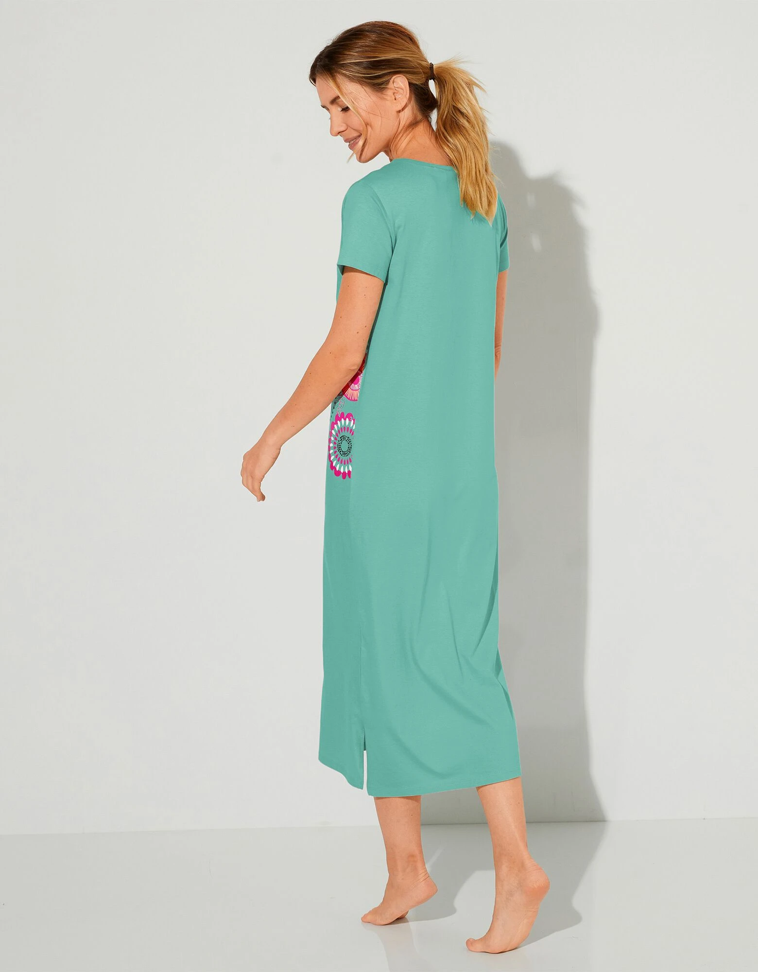 Chemise de nuit longue imprimé rosaces Blancheporte Chemise De Nuit Longue Imprimé Rosaces -Blancheport en ligne