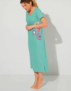 Blancheporte Chemise De Nuit Longue Imprimé Rosaces 3 Blancheporte Chemise De Nuit Longue Imprimé Rosaces -Blancheport en ligne 703921 C01 zoomx vue4