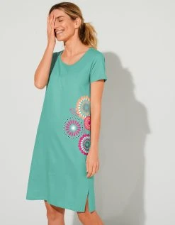 Blancheporte Chemise De Nuit Courte Imprimé Rosaces