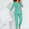 Blancheporte Pyjama Manches Longues Imprimé Rosaces - Coton
