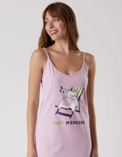 Blancheporte Nuisette Coton Fines Bretelles Imprimée "chat" -Blancheport en ligne 703959 C01 zoomx vue5