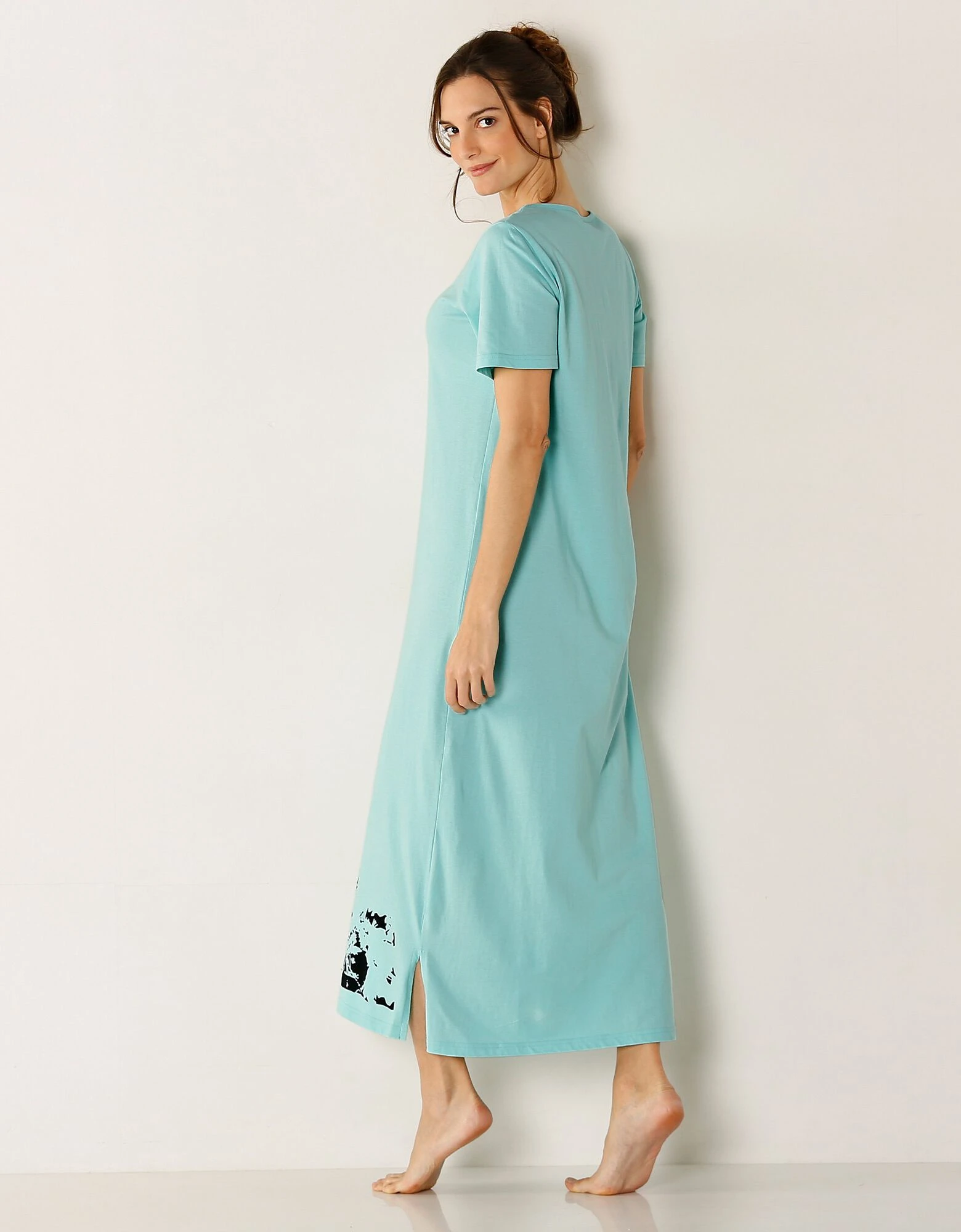 Chemise de nuit longue imprimé chat - lot de 2 Blancheporte Chemise De Nuit Longue Imprimé Chat - Lot De 2 -Blancheport en ligne