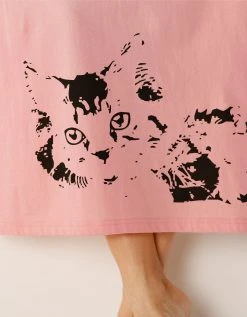 Blancheporte Chemise De Nuit Longue Imprimé Chat - Lot De 2 -Blancheport en ligne 703965 C03 zoom detailRFP