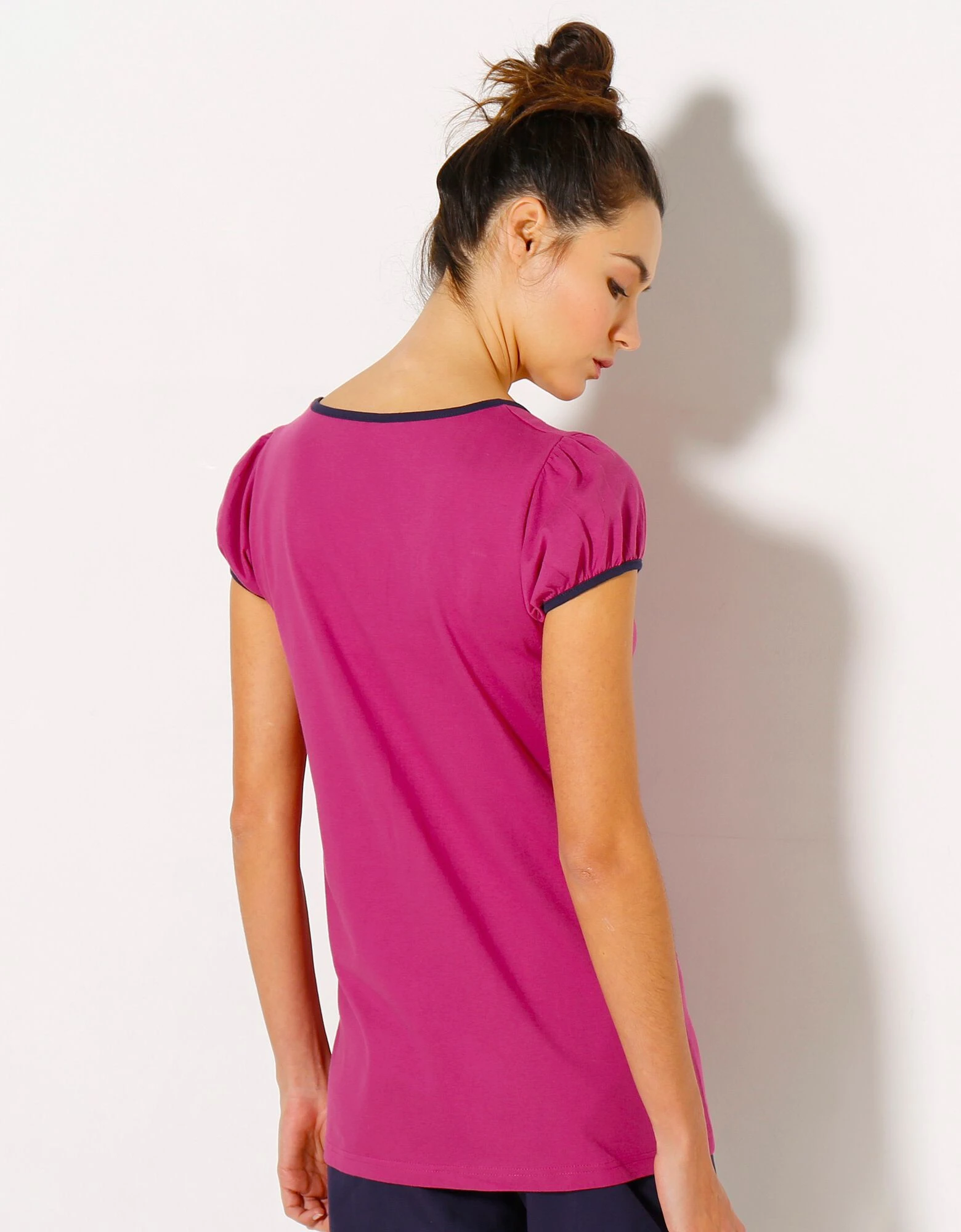 Tee-shirt manches courtes uni + étoiles - jersey coton Blancheporte Tee-shirt Manches Courtes Uni + étoiles - Jersey Coton -Blancheport en ligne