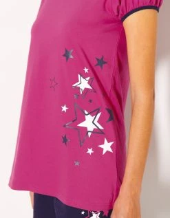 Blancheporte Tee-shirt Manches Courtes Uni + étoiles - Jersey Coton 2 Blancheporte Tee-shirt Manches Courtes Uni + étoiles - Jersey Coton -Blancheport en ligne 703968 C01 zoomx vue3