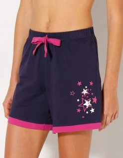 Blancheporte Short Uni + étoiles - Jersey Coton