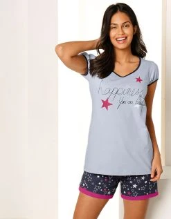 Blancheporte Short Imprimé étoiles - Jersey Coton