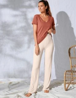 Blancheporte Pantalon Large Maille Côtelée Taille élastiquée -Blancheport en ligne 703981 C02 zoomx vue5