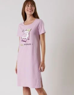 Blancheporte Chemise De Nuit Courte Manches Courtes – Imprimé "Chat"